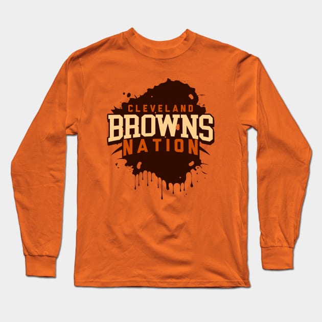 Cleveland Browns Nation Long Sleeve T-Shirt by mbloomstine